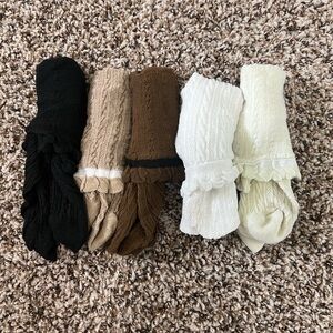 Cozy Knit Socks - Black, Brown, Cream, White